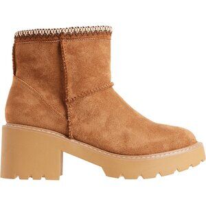 NEW C & C CALIFORNIA Lugged Sole Faux-Shearling Boots tan For Women 023